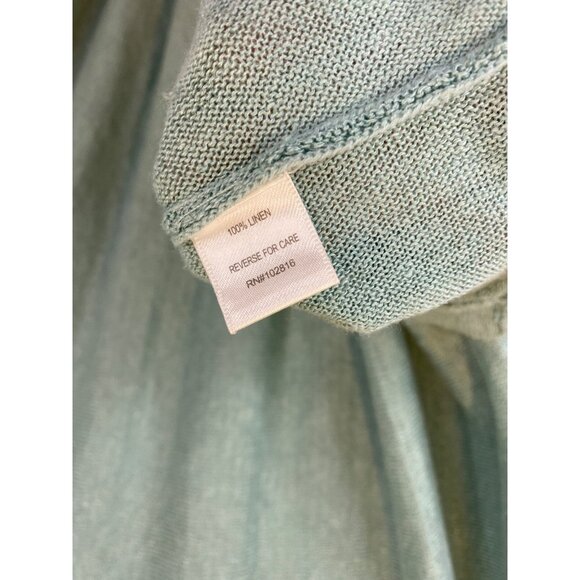 Garnet Hill Linen Oversized V-Neck Sweater Lightweight 3/4 Length Sleeves Small - Picture 5 of 6